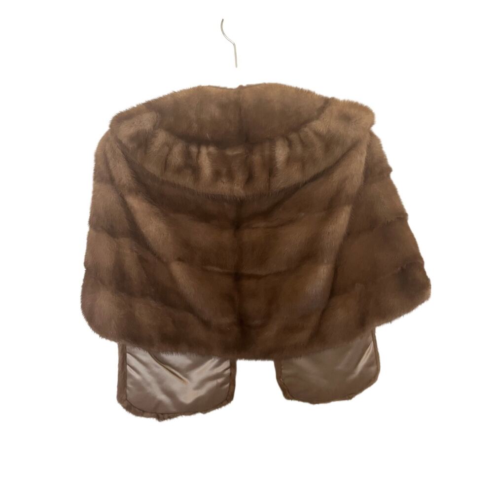 Vintage Fur Mink Stole or Capelet Wrap One Size Satin Lining - Picture 2 of 4